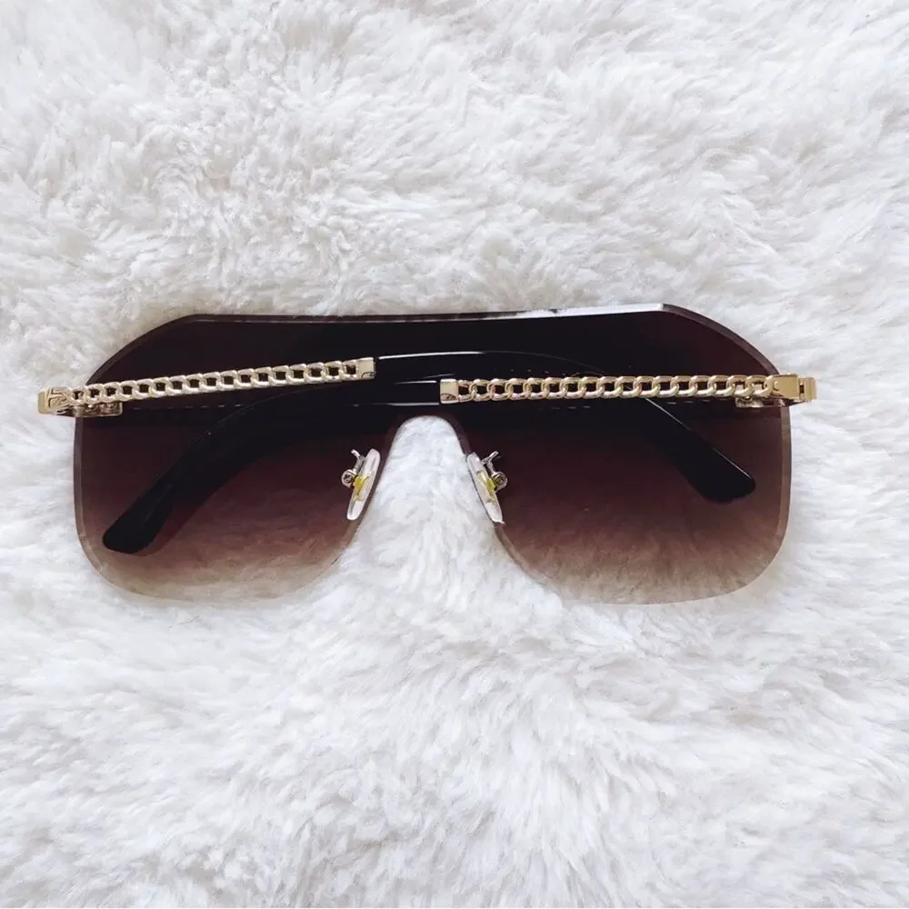 Piper Clear Brown Single-Lens Sunglasses